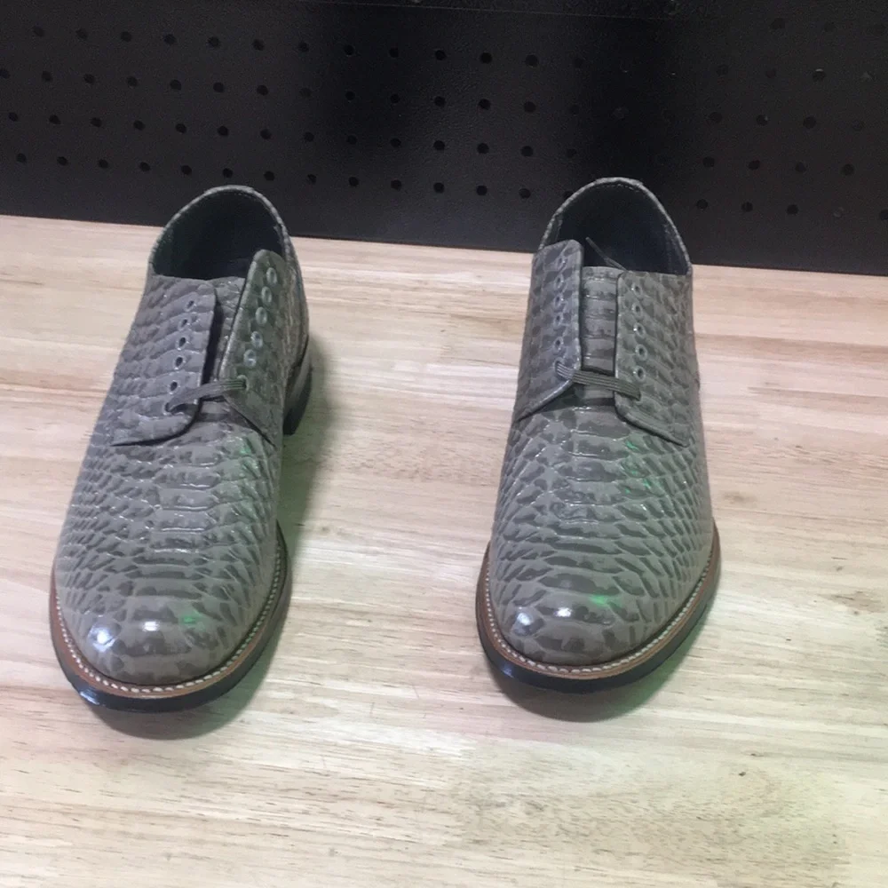 Stacy Adams Men’s Gray Snake-Texture Dress Shoes